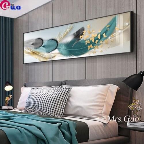 Cross Stitch Diamond Embroidery 2021 New Modern Living Room Warm Bedside Bedroom Feather Diamond Painting Full Square/Round