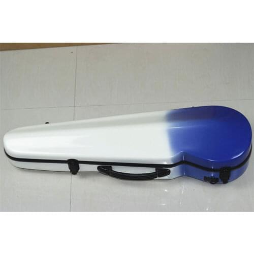 High Quality Violin White Blue 4/4 Full Size Fiber Glass Case Bag With Bow Holders & Straps Parts Accessories
