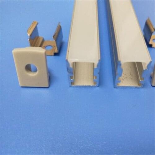 YANGMIN Free Shipping 1 Meter / 3.3 FT Aluminum Channels with Diffused Cover, End Caps, Mounting Clips 8mm Width 2835 LED Strips