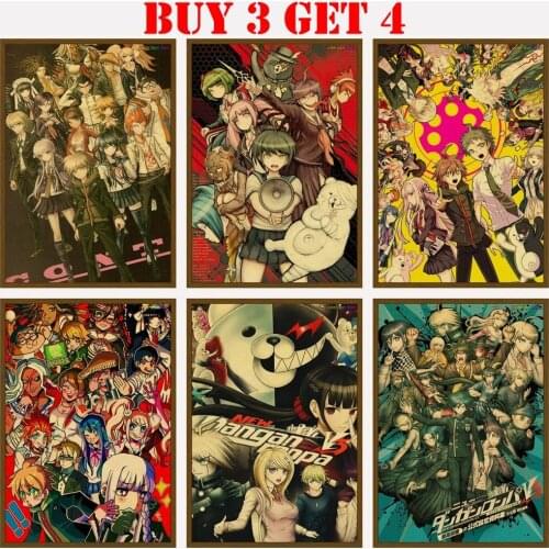 Danganronpa Japanese Anime Kyouko Kirigiri Whole Roles And Movie Anime Wall Retro Vintage Poster For Home Decor Room
