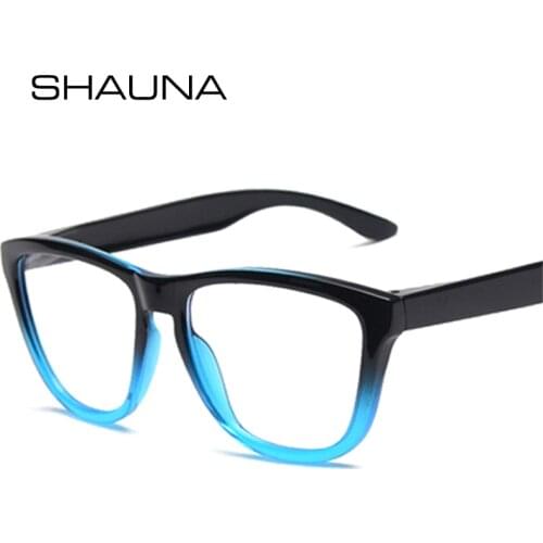 SHAUNA Retro Cat Eye Colorful Women Eyeglasses Frame Spring Hinge Clear Lens Eyewear Fashion Men Glasses Frame
