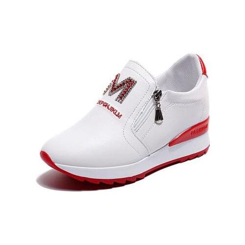 2021 Platform Wedges Womens Sneakers Spring summer High Quality Rhinestone Mesh Breathable Increased ladies Shoes Casual Shoes