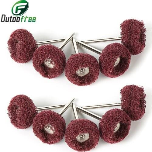 1Set 10PCS Nylon Fiber Polishing Wheel Grinder Brushes Power Tool Accessories For Dremel Grinding Head Power Tool Accessory