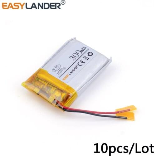 10pcs /Lot 652030 300mAh 3.7v lithium Li ion polymer rechargeable battery High rate battery power battery capacity battery