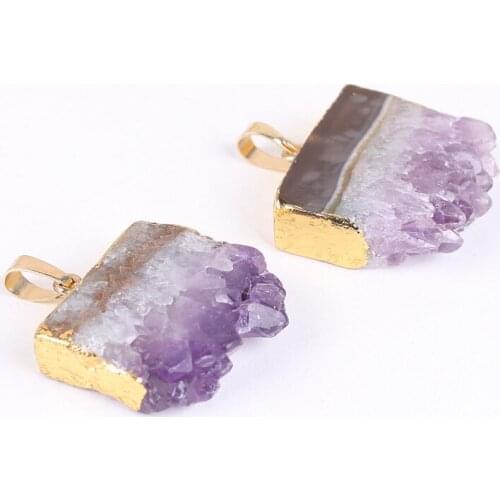 2019Amethy Pendants Delicate Accessory Irregular Natural Stone Pendants DIY for Necklace or Jewelry Making