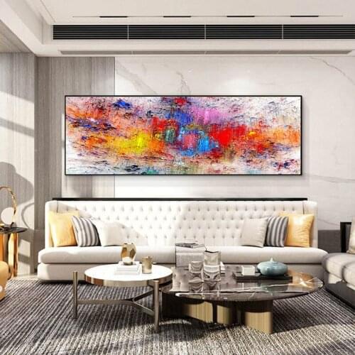 Abstract Colorful Painting Modern Canvas Art Fashion Large Lighting Shape Wall Pictures for Living Room Horizontal Posters Print