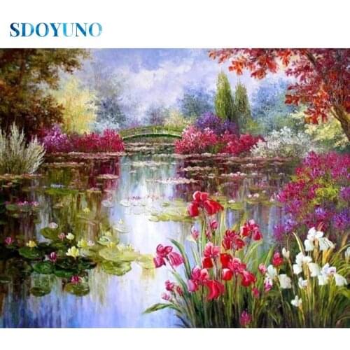 SDOYUNO 5D Diamond Painting Scenery Full Square/Round Diamond Mosaic Diamond Embroidery DIY Rhinestone Pictures Home Decor