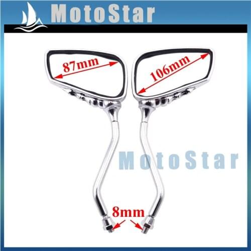 Aluminum 8mm Rearview Left Right Side Motorcycle Rear View Mirror For ATV Quad 4 Wheeler Moped Scooter Pit Dirt Motor Bike