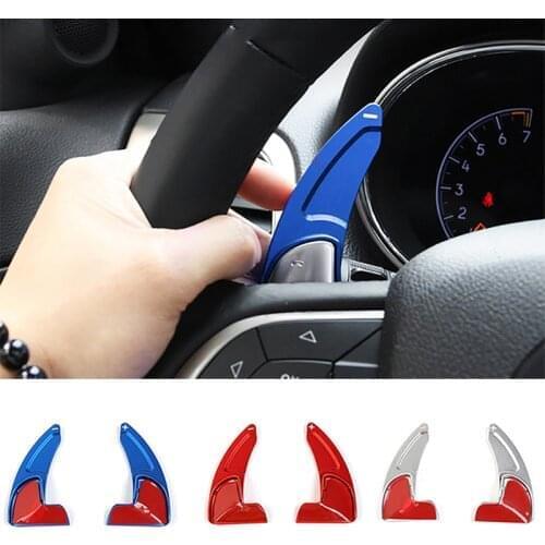 BAWA 2Pcs Steering Wheel Shift Paddle Shifter Trim Cover for Jeep Grand Cherokee 2014-2019 Newest Silver Red Blue