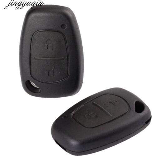 Jingyuqin Remote Flip Car Key Shell 2 Buttons For Opel Vivaro For Vauxhall For Renault Movano Trafic Kangoo Uncut Key Blank Fob