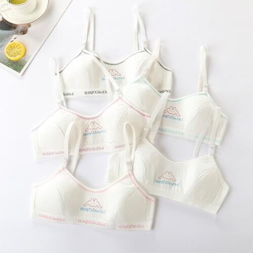 3Pcs Breathable Girls' Small Vest Girls Bra 10-16Years Training Lingerie Teenage Brassieres Teen Underwear Cartoon Adolescent