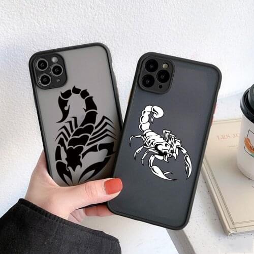 Phone Case Scorpion Half-wrapped hard phone Case Cover For iPhone XS max XR XS X 12 11 Pro Max 6 7 8s plus