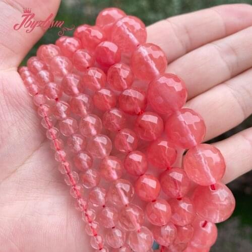 Round Red Watermelon Glass Crystal Faceted Stone Beads Loose 6/8/10/12mm For DIY Necklace Jewelry Making Strand 15"Free Shipping