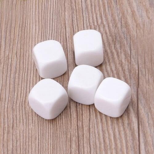 10Pcs 10/12/14/16/18/20mm 6 Sided Acrylic White Blank Dice Mathematical Tools G99D