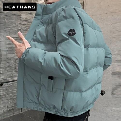 -20 Degree Mens Cotton Coat Winter Warm Thick Stand Parkas Jacket Solid Color Button Pocket Coats Male Outerwear Short Overcoat