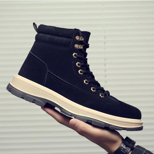 Microfiber Mens casual boots Adult Keep warm Men work boots classic Lace-up Basic boots fashion mens boots Brand Hot Sale