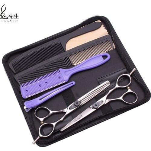 Hairdressing Scissors Set 5.5" 6" Mr Rabbit JP Stainless Thinning Shears Hair Cutting Scissors Scissors Hair Professional M9015