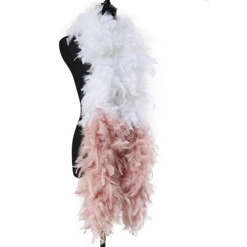 Dyed Various Leather pink Natural Turkey Feather Boa 90 Grams Turkey Feather Shawl Game Clothing Ribbon Accessory for Craft Boa