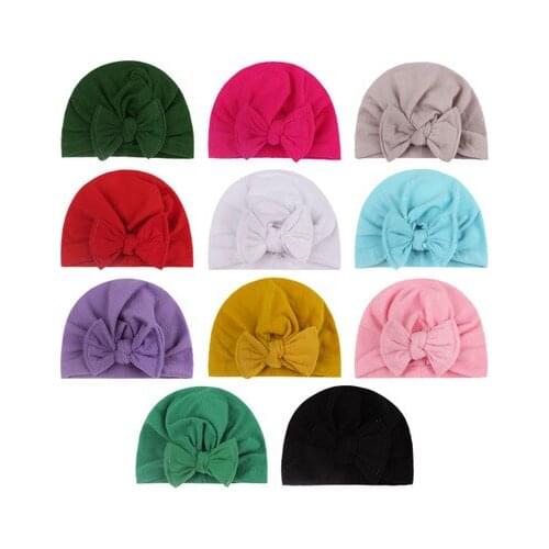 Autumn Winter Baby Girl Hat Big Bow Soft Cotton Wool Knitted Baby Beanie Hat Kids Newbworn Bonnet Cap Beanies For Girls