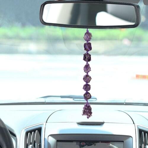 Car Pendant Multicolor Natural Stone Crystal Pendant Car Interior Decoration Tassel Pendant Decoration Car Interior Accessories