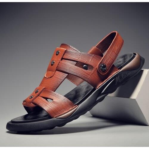 Sandals summer shoe cuero genuine vietnam sandales sandale em slippers homens sandles waterproof couro mens footwear jelly men