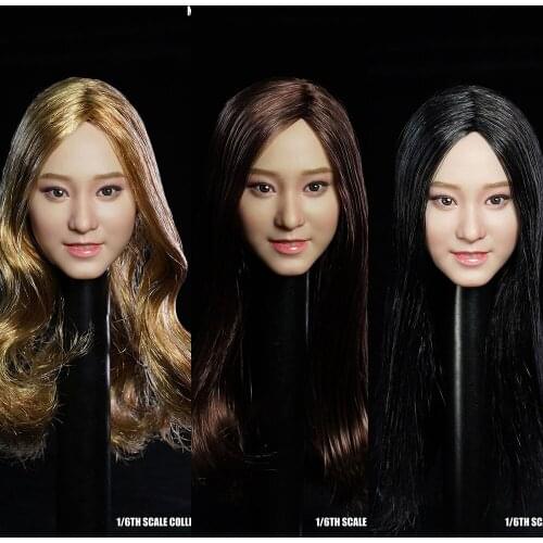 SUPER DUCK 1/6 SDH020 Suntan Female Figure Accessory Head Sculpt Carved Model for 12" Female Action Figure Body