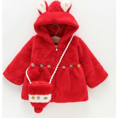 1 2 3 4 Years Autumn Winter Baby Girls Jackets Fashion Keep Warm Christmas Coat Hooded Windproof Princess Outerwear Kids Clothes