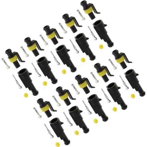 10 Kit 1 Pin Way Sealed Waterproof Electrical Wire Connector Plug Terminal