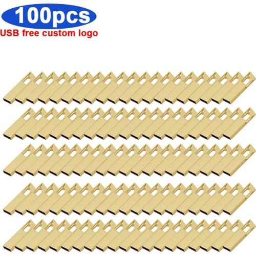 100pcs logo free metal USB 2.0 Flash Drive 128GB/64GB/8GB/4GB Pen Drive Pendrive USB 2.0 Flash Frive Memory stick USB flash gift