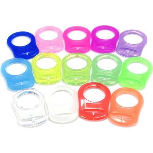 100pcs Clear Food Grade BPA Free Silicone Baby Pacifier Ring Dummy Chain Holder Mam Pacifier Holder Adapter Rings for NUK