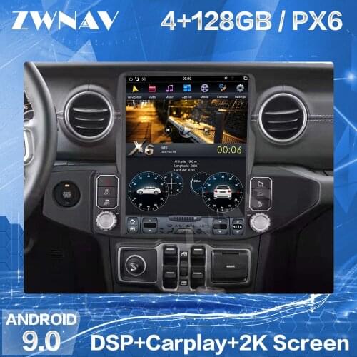 13.3 Inch Tesla Screen Android Multimedia Player For Jeep Wrangler 2018 2019 2020 2021 GPS Radio Receiver Auto Stereo Head Unit