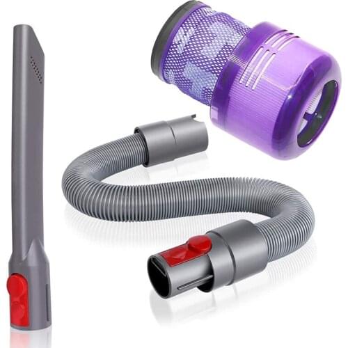 2 Set Vacuum Cleaner Parts: 1 Pcs Washable Vacuum Cleaner Rear Filter & 1 Set Crevice Tool Extension Hose