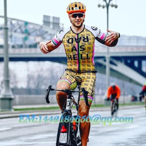 Love The Pain 2021 Mens Cycling Skinsuit Triathlon Speedsuit Trisuit Short Sleeve Speedsuit Maillot Ciclismo Running Clothing