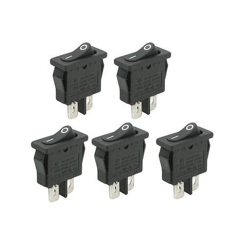 5 Pcs AC 250V/6A 125V/10A 2 Pins Terminal SPST On Off Rocker Switch