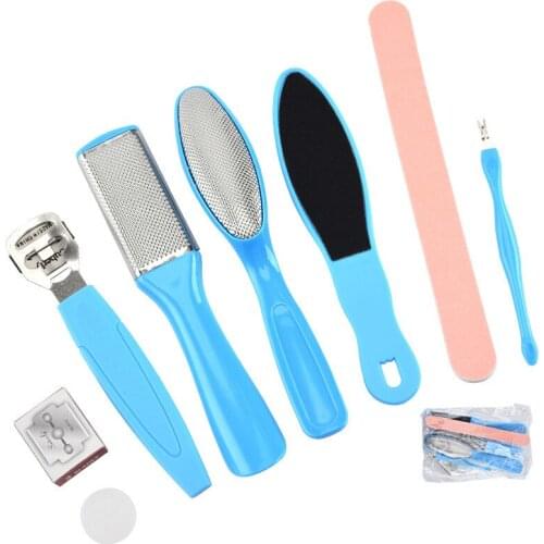 8Pcs/Set Manicure Foot Care File Set Dead Hard Skin Callus Remover Scraper Pedicure Rasp Tools Pedicure Feet Care Tool Kit