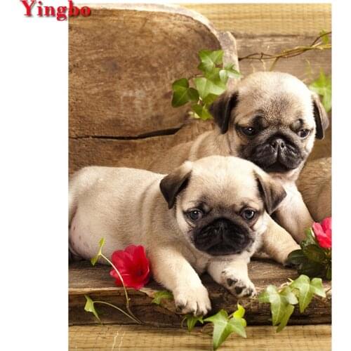 Diamond Painting Pug Puppies DIY Diamond Embroidery Full Square Round Mosaic Pictures by numbers 5D Rhinestones decoration