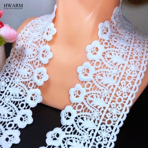 Free shipping 10yard 8cm white african lace frbirc ribbon wedding decoration sewing trim dress accessories Housewear Furnishings