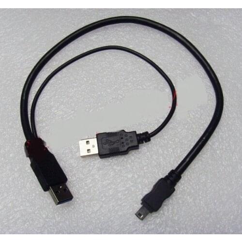 Free ship. 2pcs USB 3.0 Mini 10pin Y cable splitter USB3.0 AM to mini USB 10p Mini-Y Cable cord with USB 2.0 power supply 50cm
