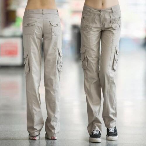 Outdoor Multi-pockets Cargo Pants Women Fashion Loose Casual Sport Travel Straight Trousers Climbing Trekking Hiking Pants Woman