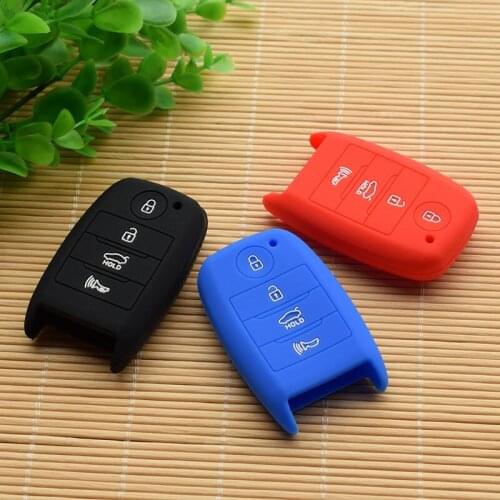 10 units silicone car key case cover for KIA Cerato Forte Sorento Sedona 2016 Optima Sportage 4 Button Smart remote Protector