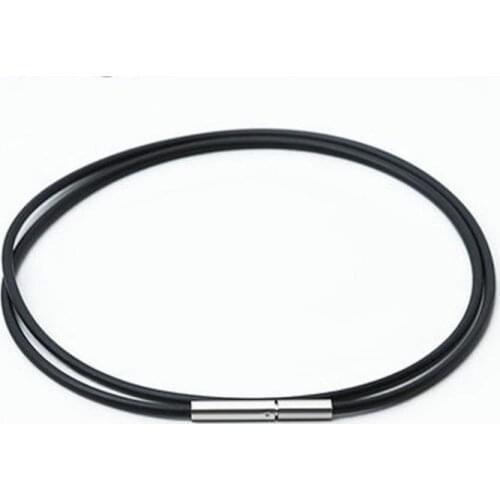 Black Color Pu Leather Rubber Stainless Steel Clasp Chokers Necklaces for Women Men Rope Chain Gift Collar Hombre Bijoux 70cm