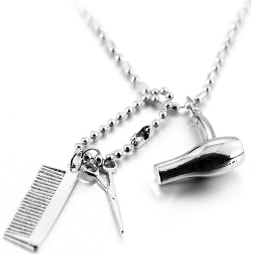 Design Hot Ancient Large Scissors Combs Charm Pendants Short Necklace DIY Woman Jewelry Accessories