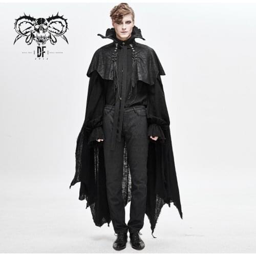 Devil Fashion Mens Punk Vampire Knight Cape Gothic Irregular Hem Cosplay Stage Performance Halloween Costume