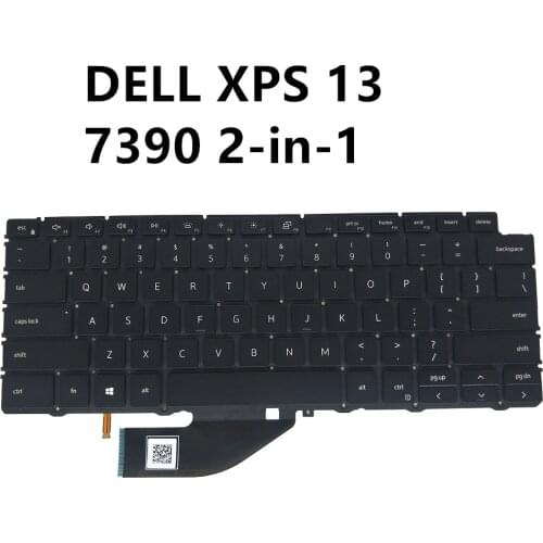 US keyboard for Dell XPS 13 7390 2-in-1 English Language black with backlight 04J7RW NSK-ET0BC PK132C91A00 4J7RW original