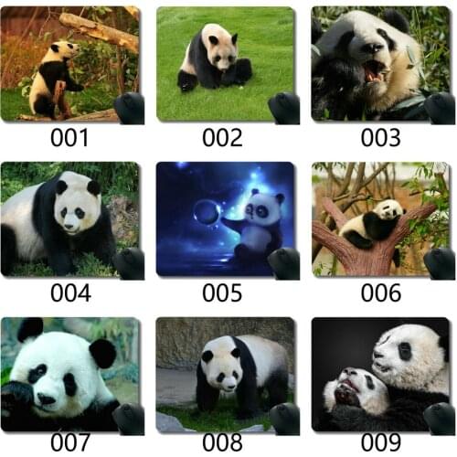Mouse Pad with Stitched Edge,treatment Giant panda red,Non-Slip Rubber Mousepad