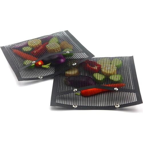 22x27cm Reusable Non-stick BBQ Grill Mesh Bag Barbecue Baking Isolation Pad Outdoor Picnic Camping BBQ Kitchen Baking Tools