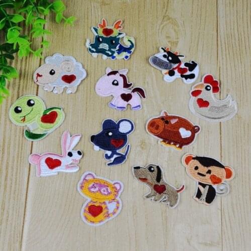 Cartoon Snake Rabbit Iron On Patches Cute Mouse Animal Embroidered Applique Stickers Jacket Badges DIY Clothing Accessory