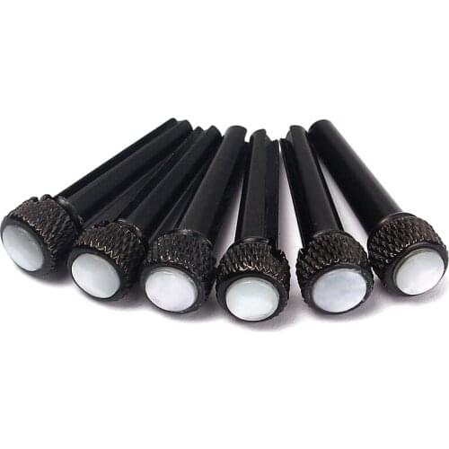 Set of 6 Copper Acoustic Guitar/Mandolin Bridge Pins Replacement-Black