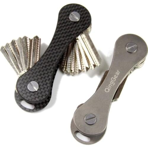 2pcs Hand Tool Set QingGear Keybone Key Organizer Titaninum Carbon Fiber Glass Fiber Aluminum Key Holder