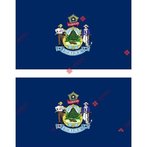 2 X Personality Aufkleber Auto Sticker Motorrad Fahne Flagge Amerikanische Usa Maine Car Decal Decoration Laptop